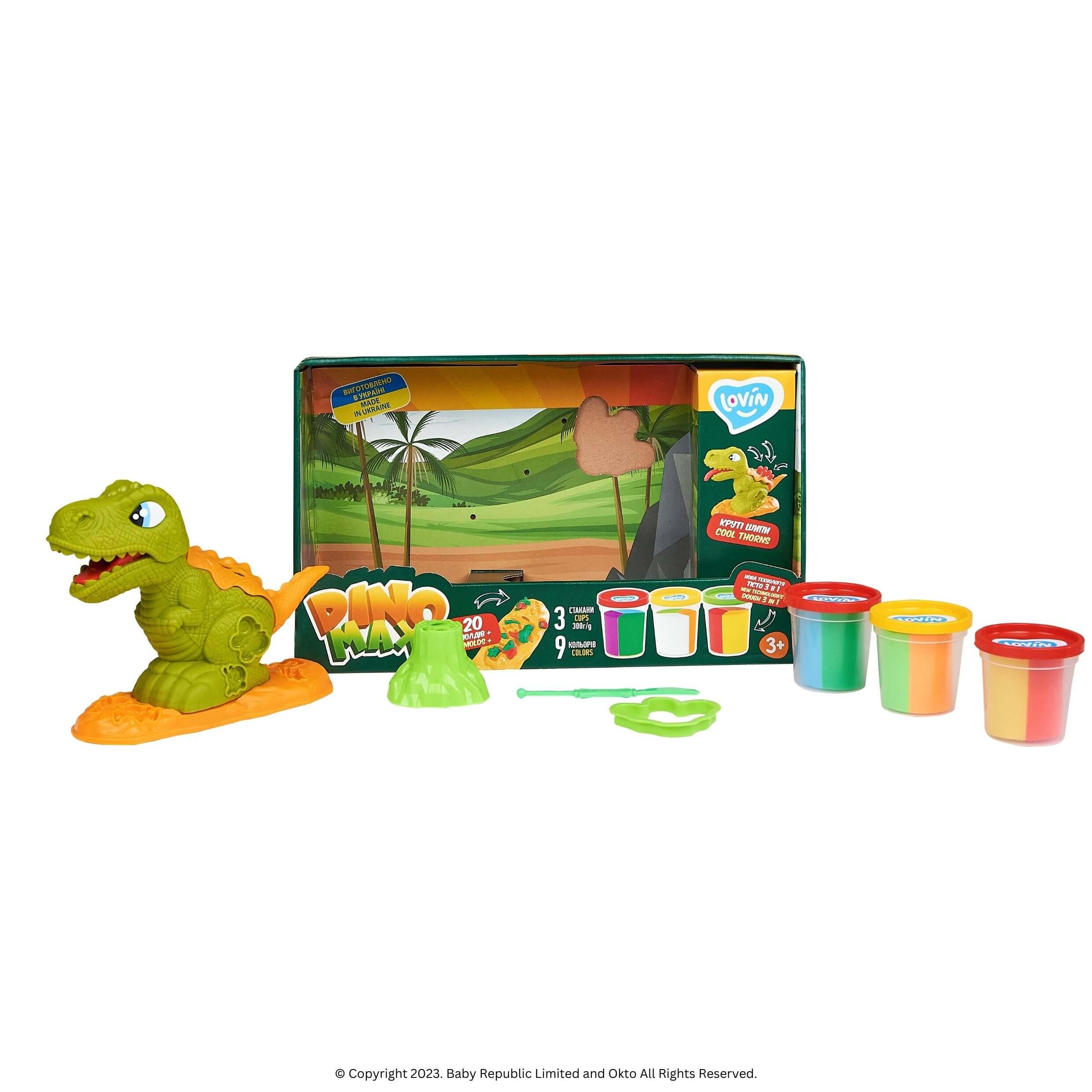 Lovin™ Dinosaur Play Dough Play Set - Okto Clay