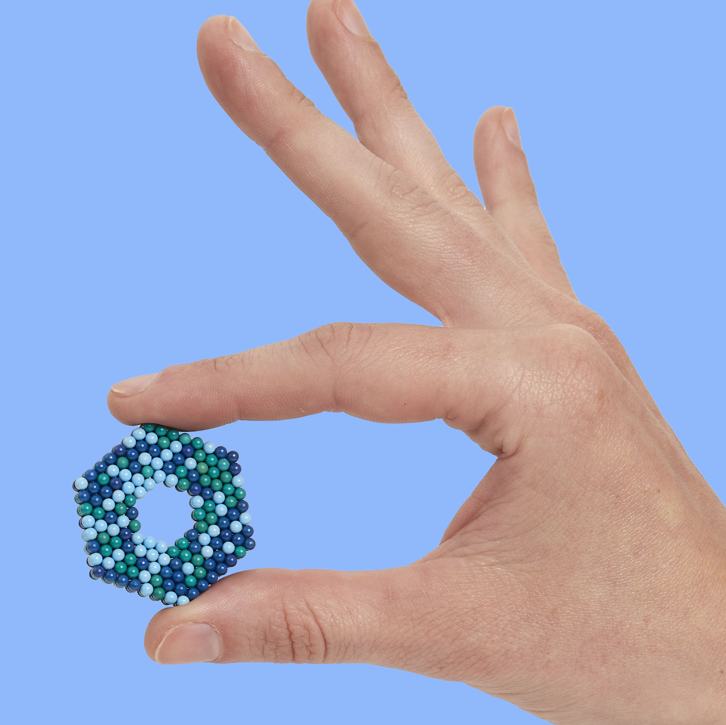 Speks 432 magnetic balls desk fidget toy set pixel blue