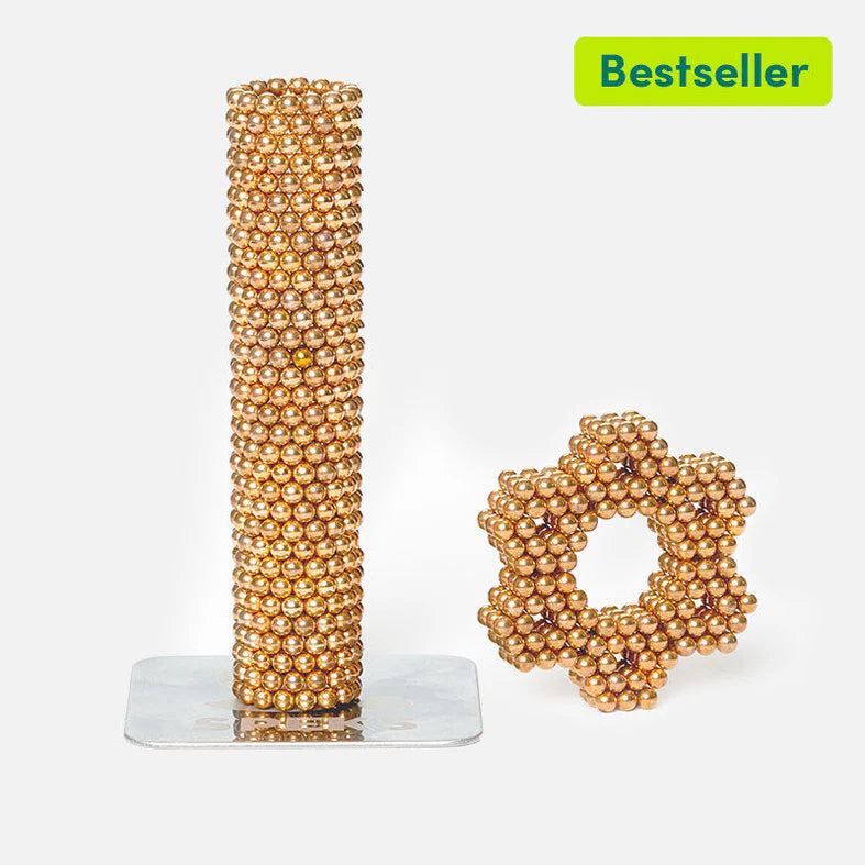 Speks 512 magnetic balls desk fidget toy set gold