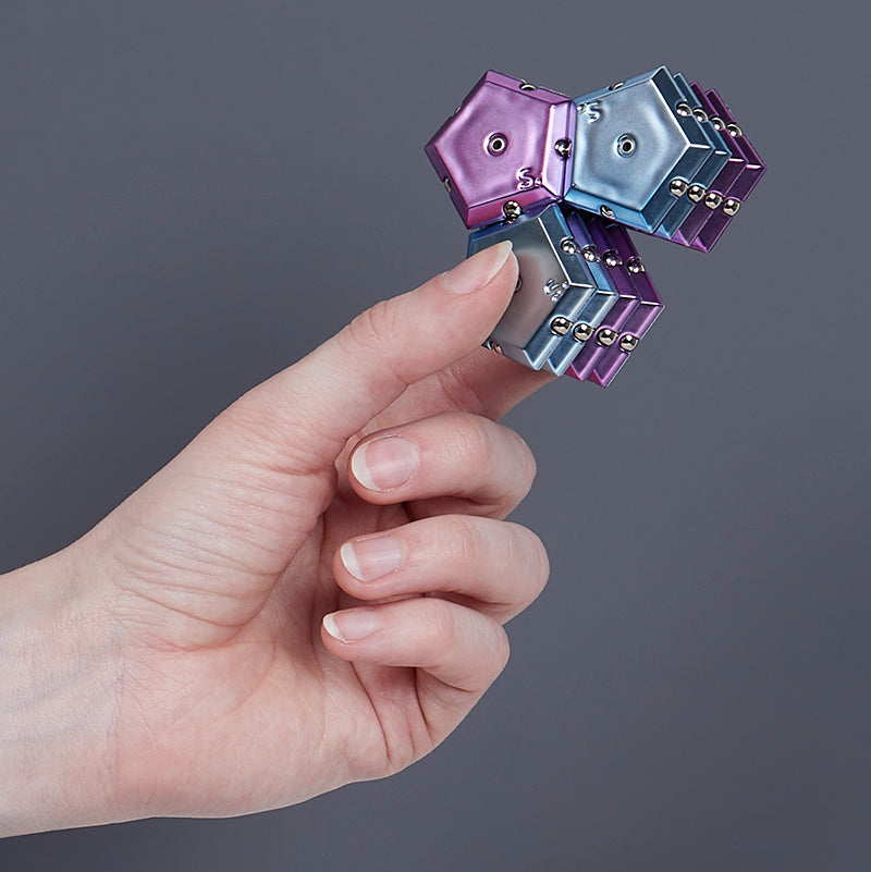 Speks Geode magnetic fidget sphere desk toy chrome purple