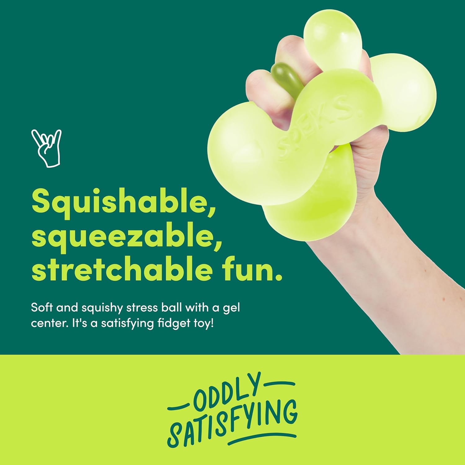 Speks Gump Jumbo large memory gel stress ball desk fidget toy info