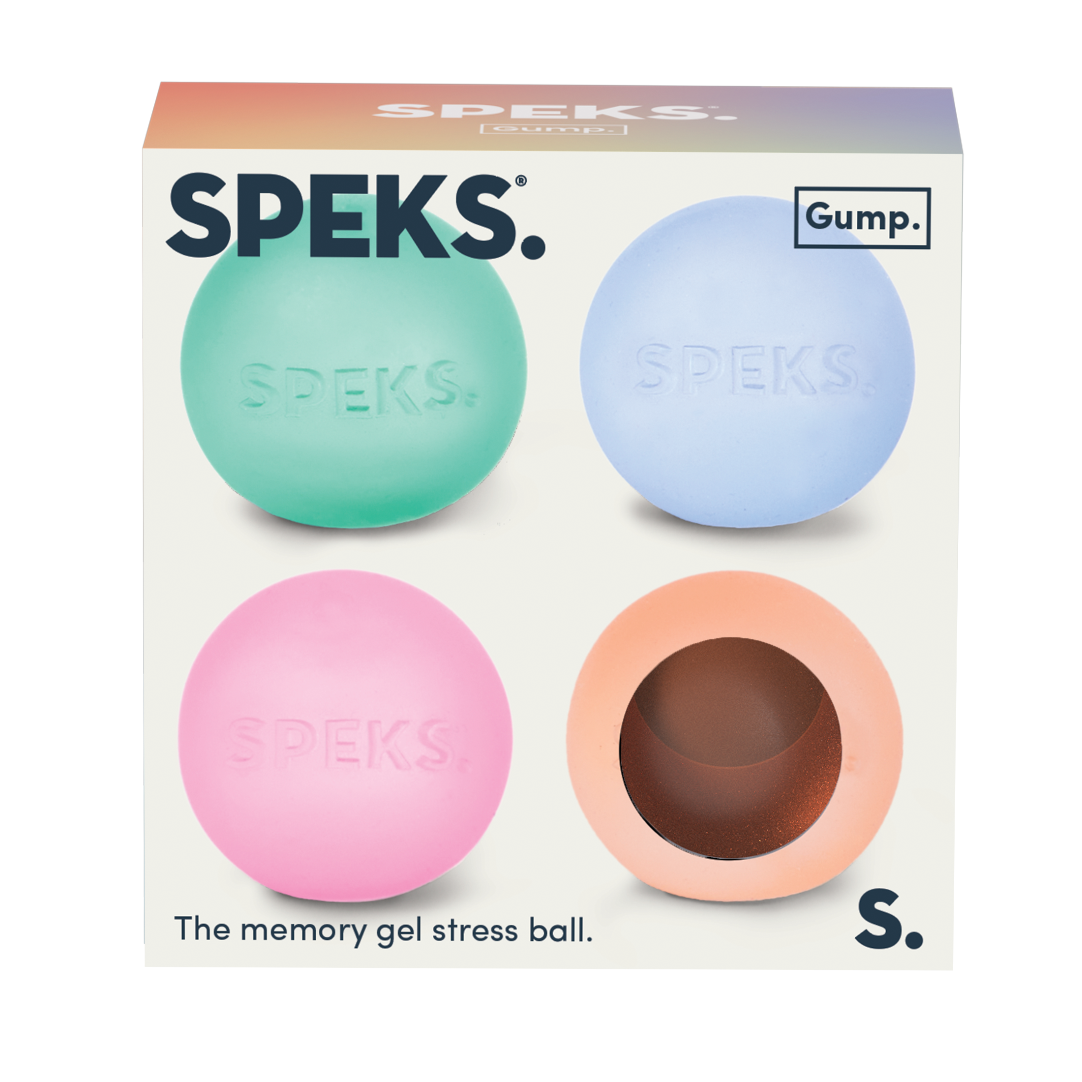 Speks Gump Mini memory gel stress ball small desk fidget toy 4 pack