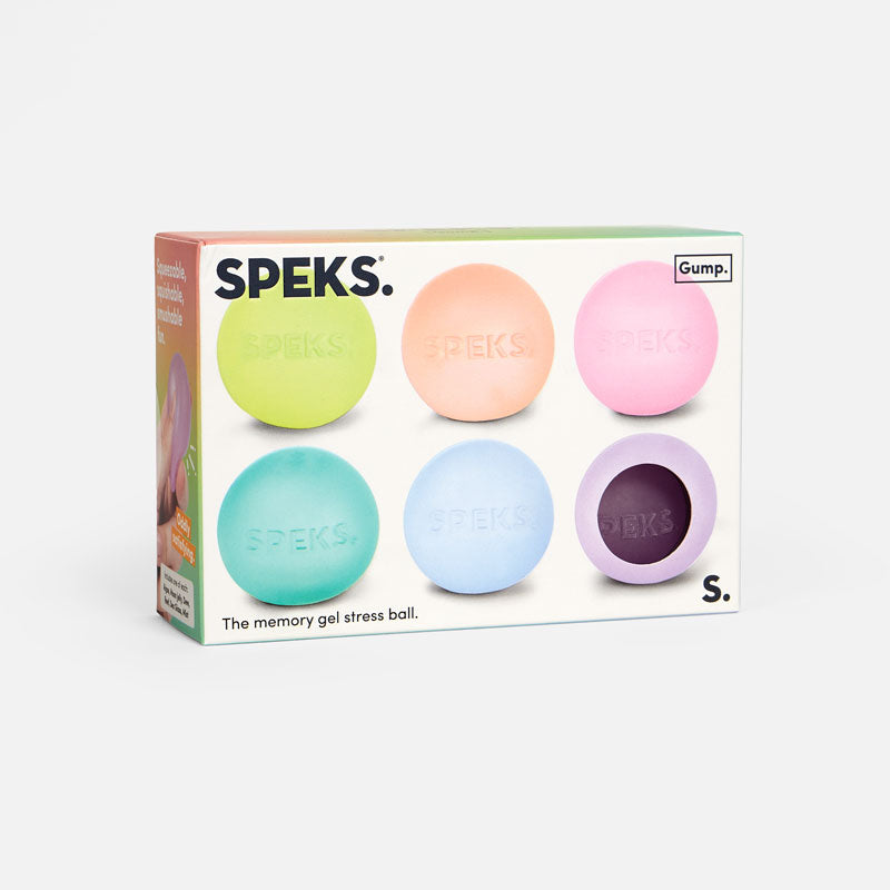 Speks Gump Mini memory gel stress ball small desk fidget toy packaging