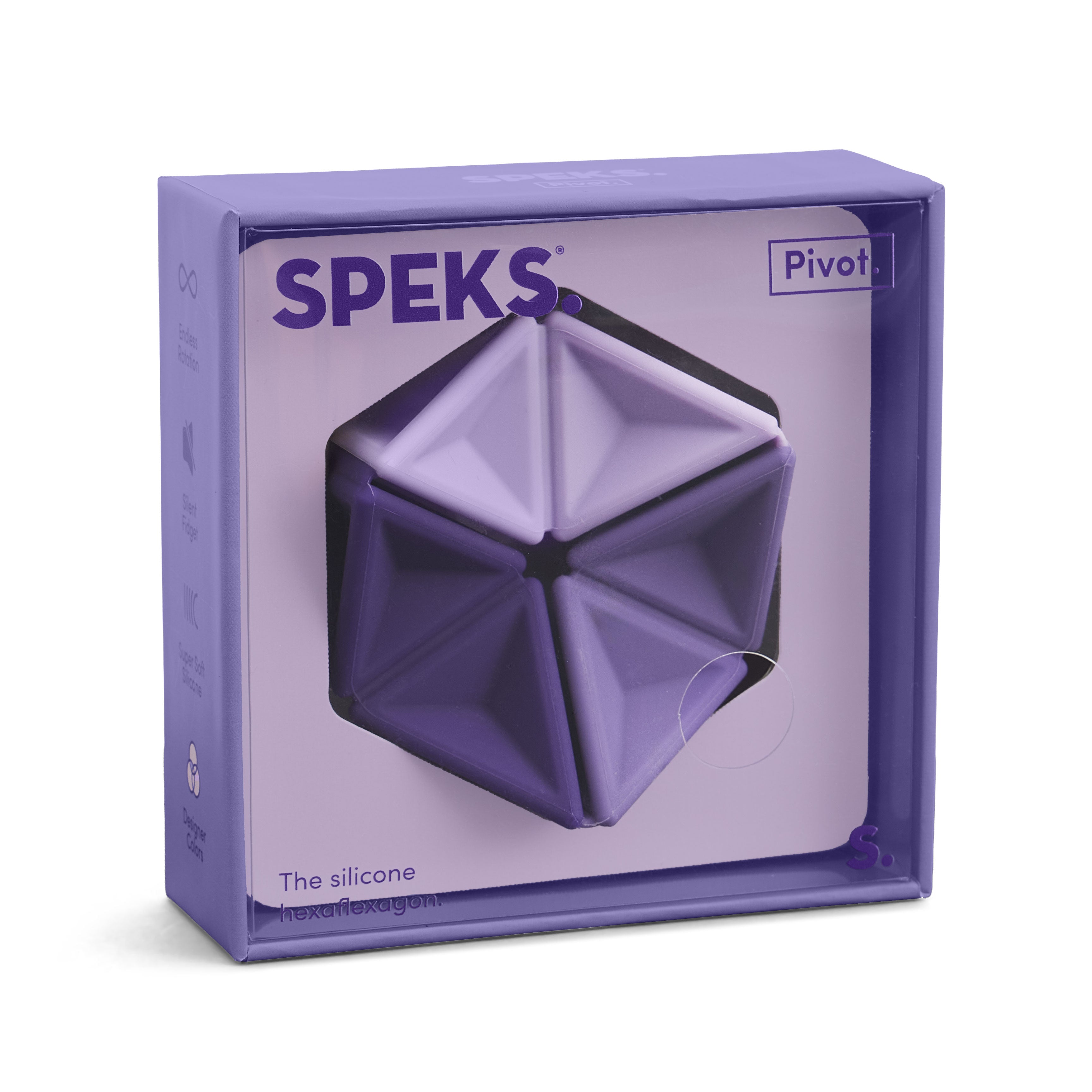Speks Pivot silicone desk fidget toy wisteria purple