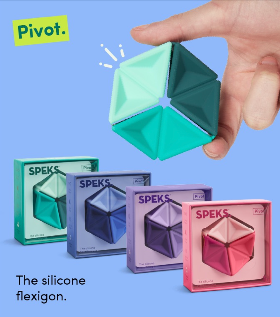 Speks Pivot silicone desk fidget toy colours