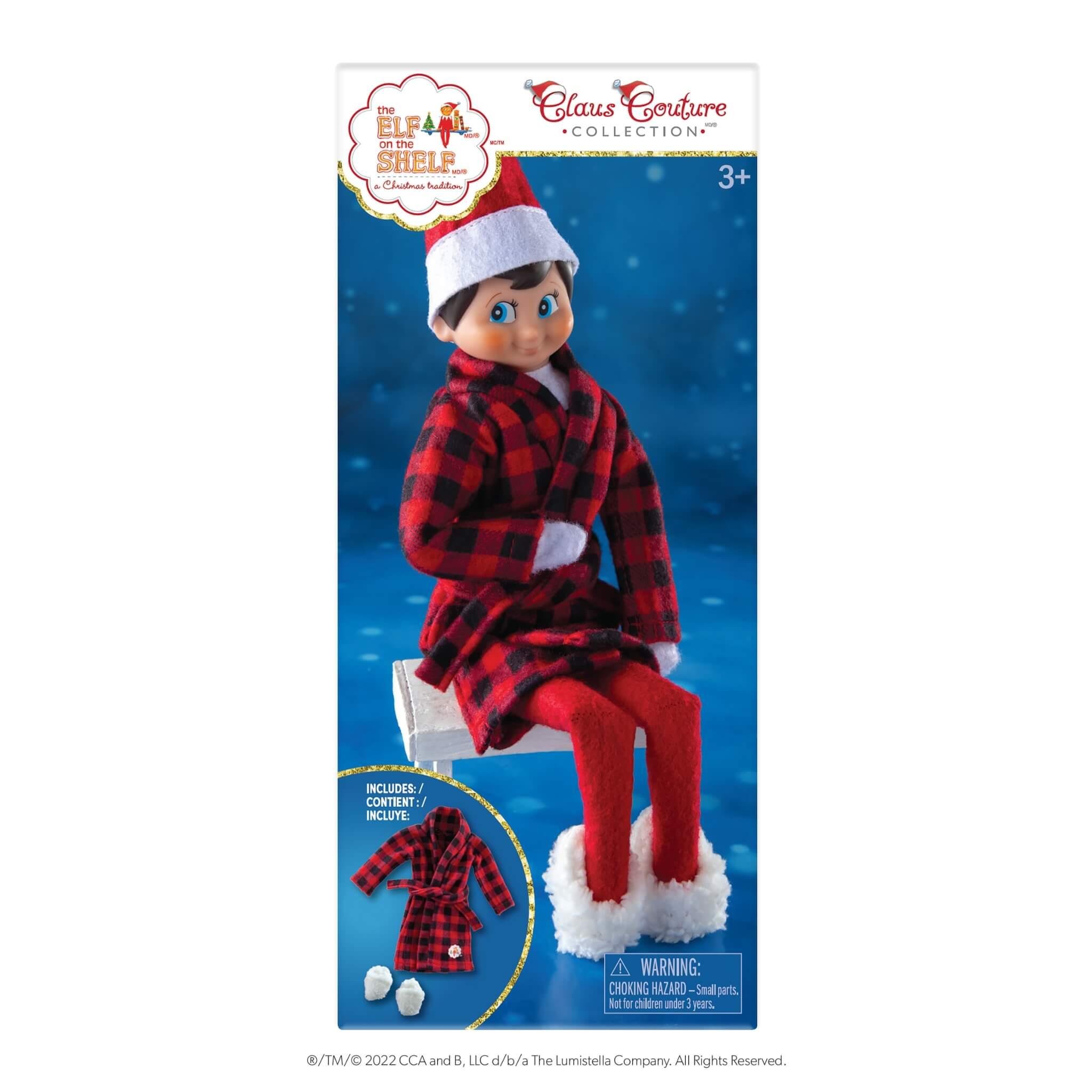 Claus Couture Collection® Cozy Robe and Slippers (Scout Elf Clothes) - The Elf on The Shelf