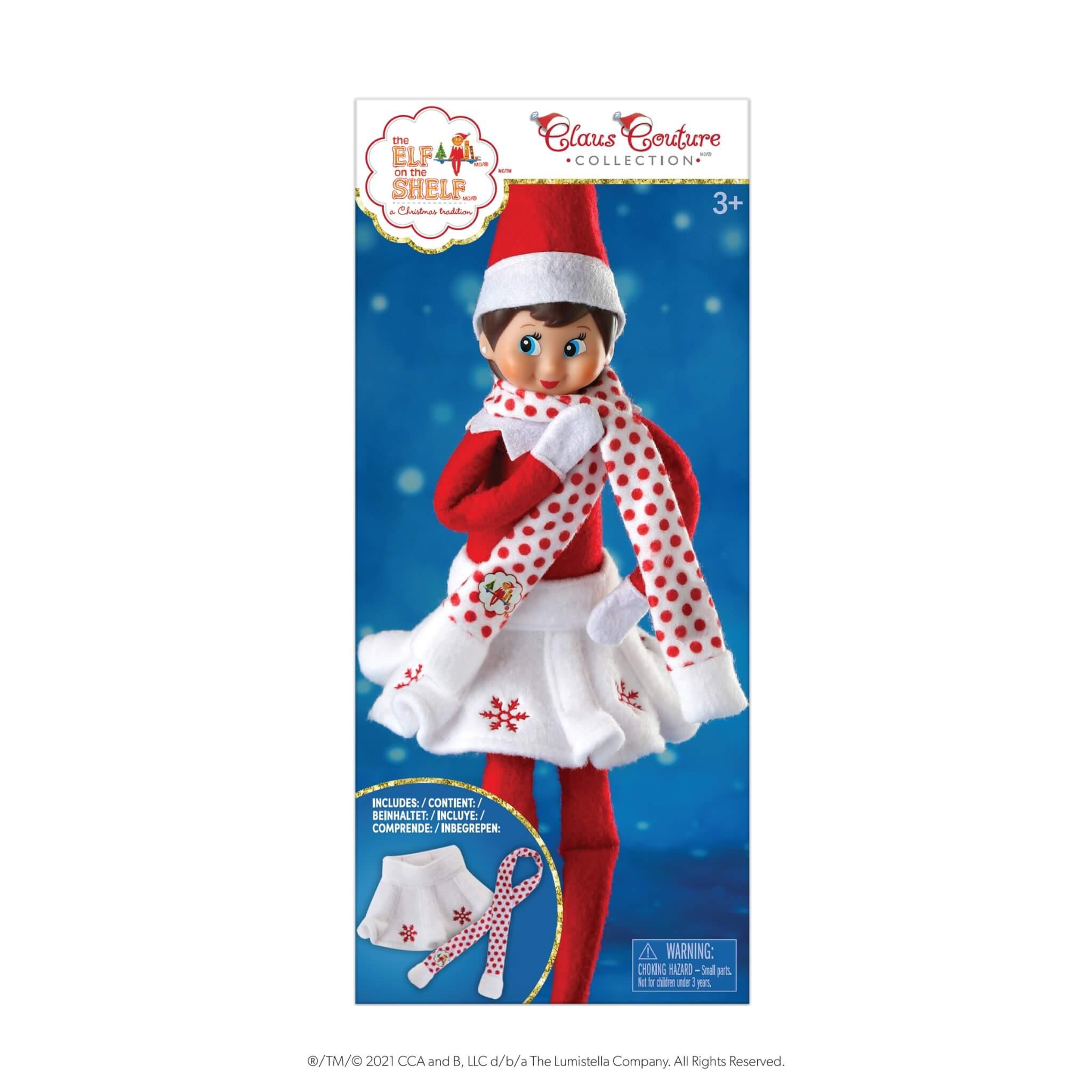 Claus Couture Collection® Snowflake Skirt & Scarf (Girl Scout Elf Clothes) - The Elf on The Shelf